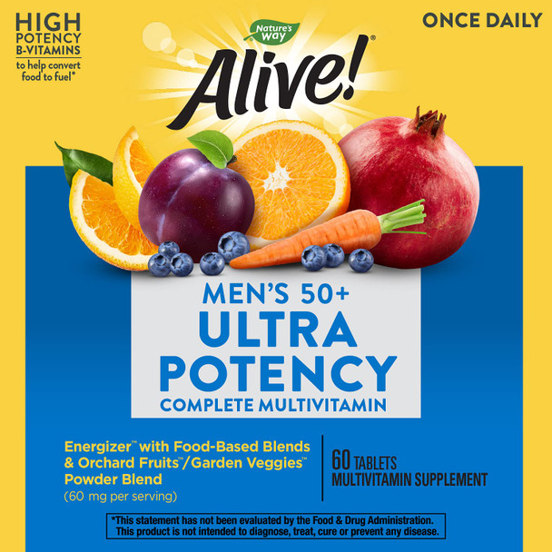 Alive! Once Daily Men'S 50+ Ultra - 60 Tablets By Nature'S Way