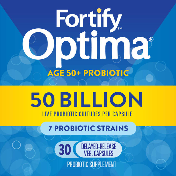 Nature'S Way Fortify Optima Optima Adult 50+ Daily Probiotic, 50 Billion Live Cultures, 7 Strains, 30 Capsules