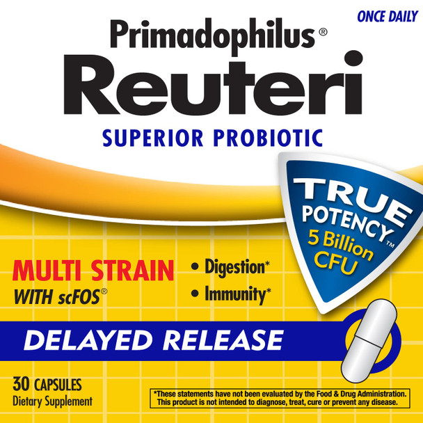 Nature'S Way Primadophilus Reuteri Probiotic, Supports Digestive & Immune Health*, 5 Billion Live Cultures, 30 Capsules - (Pack Of 2)