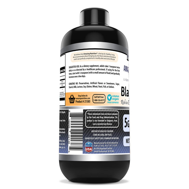 Amazing Formulas Black Seed Oil 16 Oz | Natural Cold Pressed Black Cumin Seed Oil From 100% Genuine Nigella Sativa | Non-Gmo | Gluten Free