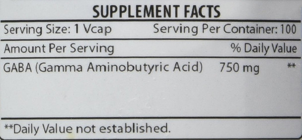 Amazing Formulas Gaba 750Mg Per Serving 100 Veggie Capsules Supplement | Non-Gmo | Gluten Free | Made In Usa | Ideal For Vegetarians