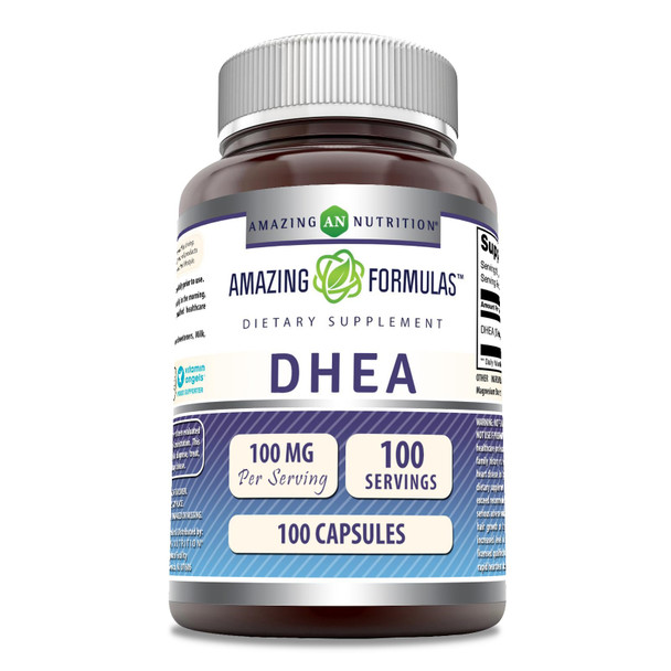 Amazing Formulas Dhea 100 Mg Capsules Supplement | Non-Gmo | Gluten Free | Made In Usa (100 Count)