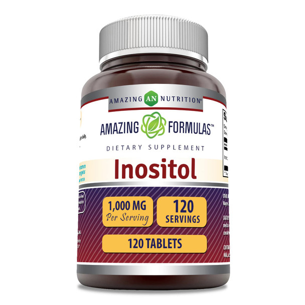 Amazing Formulas Inositol 1000Mg 120 Tablets Supplement | Non Gmo | Gluten Free | Made In Usa