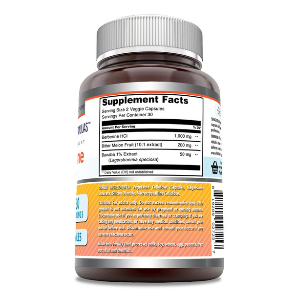 Amazing Formulas Berberine Complex Supplement | 1250 Mg Per Serving | 60 Veggie Capsules | Non-Gmo | Gluten-Free | Made In Usa