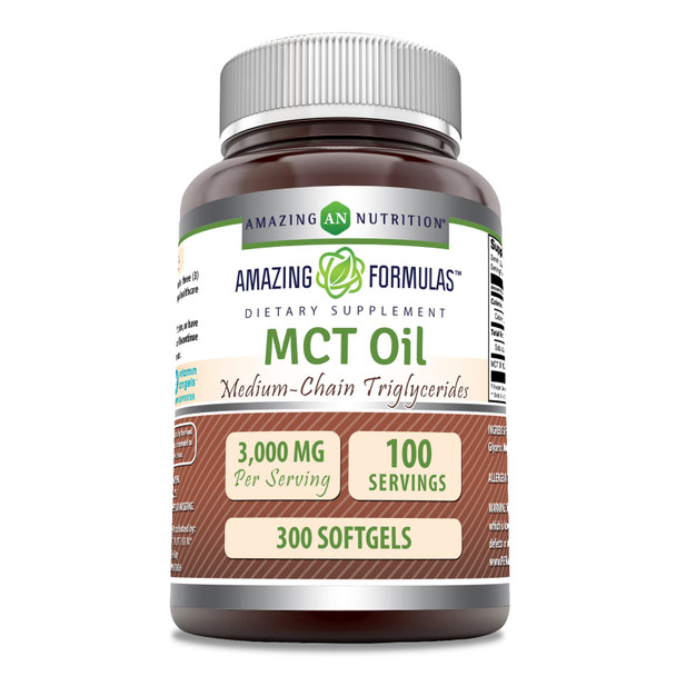 Amazing Formulas Mct Oil Supplement | 1000 Mg Per Serving | 300 Softgels | Non-Gmo | Gluten-Free | Made In Usa
