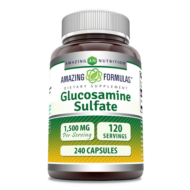 Amazing Formulas Glucosamine Sulfate 1500 Mg 240 Capsules Supplement | Non-Gmo | Gluten Free | Made In Usa