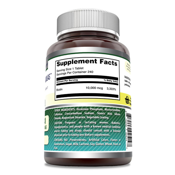 Amazing Formulas Biotin (Vitamin B7) Supplement | 10000 Mcg | 240 Tablets | Non-Gmo | Gluten-Free | Made In Usa