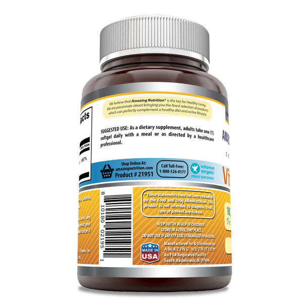 Amazing Formulas Vitamin D3 Cholecalciferol - 10,000 Iu, 240 Softgels (Non Gmo,Gluten Free) - Supports Calcium Absorption - Essential For Bone Health - Supports Healthy Immune Function