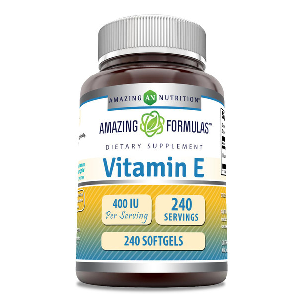 Amazing Formulas Vitamin E 400 Iu Per Serving Supplement | Non-Gmo | Gluten Free (240 Softgels)