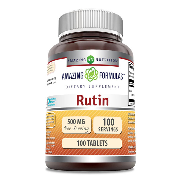 Amazing Formulas Rutin 500Mg 100 Tablets Supplement | Non-Gmo | Gluten Free | Made In Usa