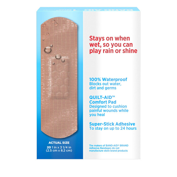 Band-Aid Brand Water Block Waterproof Tough Adhesive Bandages For Minor Cuts And Scrapes, All One Size, 20 Count (Pack Of 1)