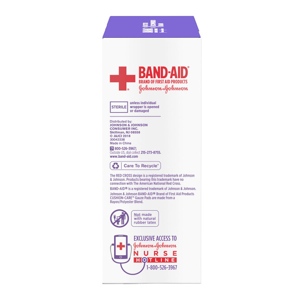 Band-Aid Brand Cushion Care Non-Stick Gauze Pads, Individually-Wrapped, Large, 4 In X 4 In, 10 Ct