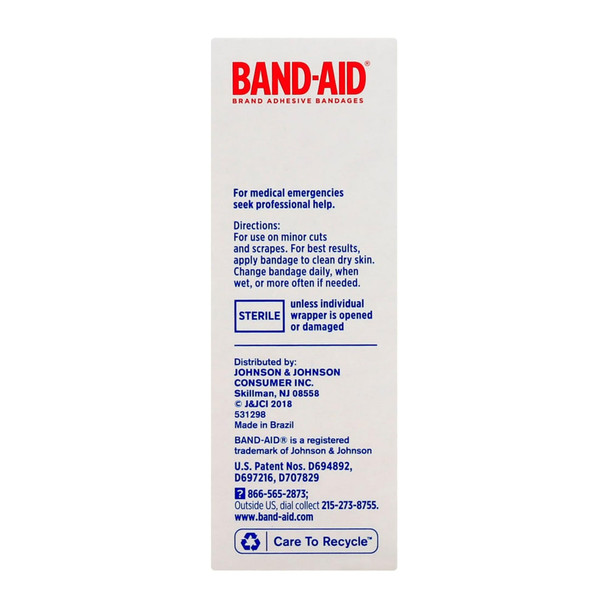 Band-Aid Brand Tru-Stay Plastic Strips Adhesive Bandages For Wound Care And First Aid, All One Size, 60 Ct