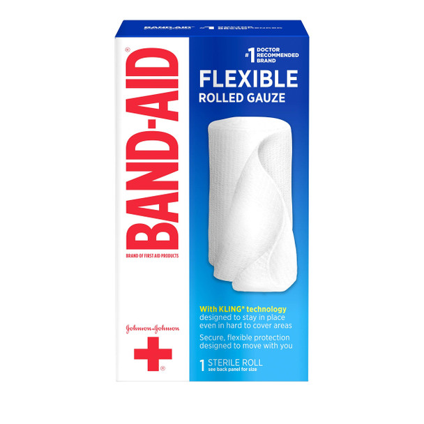 Band-Aid First Aid 3 In X 2.5 Yds Rolled Gauze, White, 1 Count