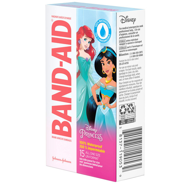 Band-Aid, Bandages Disney Princess All One Size, 15 Count