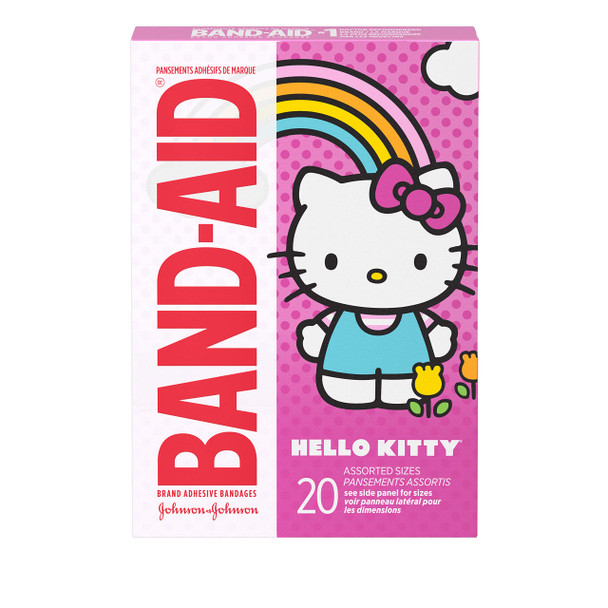 Band-Aid Brand Adhesive Bandages For Minor Cuts And Scrapes, Featuring Hello Kitty For Kids, Assorted Sizes 20 Ct