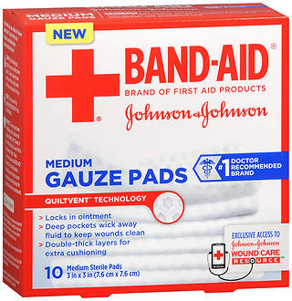 Band-Aid First Aid Gauze Pads Medium (Pack Of 2)