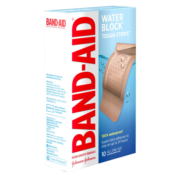 Band-Aid Tough-Strips Adhesive Bandages, Waterproof, Extra Large, 10 Ct.