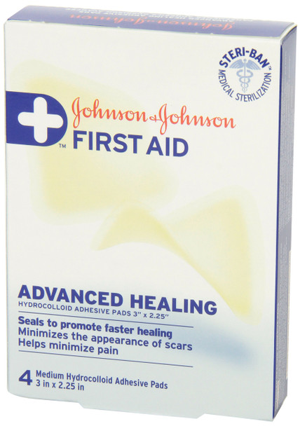 Johnson & Johnson Red Cross Tough Pads (Hydrocolloid Adhesive Pads), 2.8 Inch X 2.4 Inch, 4 Count (Pack Of 2)