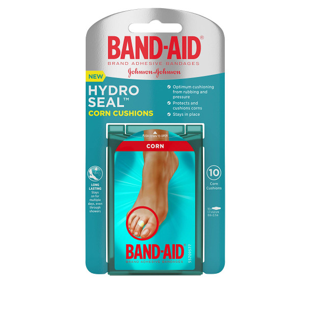 Band-Aid Brand Hydro Seal Bandages Corn Cushion, Waterproof Corn Pads, Medium 10 Count