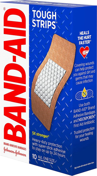 B-A Tough Wtrproof Xl Size 10Ct Band-Aid Extra Large Waterproof Tough Strips
