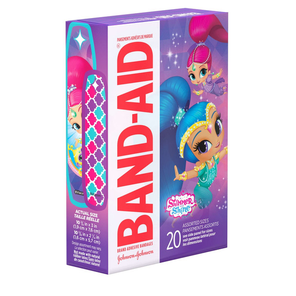 Band-Aid Brand Nickelodeon Shimmer And Shine Bandages, 20 Assorted Sizes Per Box (3 Pack)
