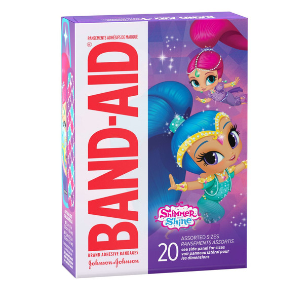 Band-Aid Brand Nickelodeon Shimmer And Shine Bandages, 20 Assorted Sizes Per Box (3 Pack)