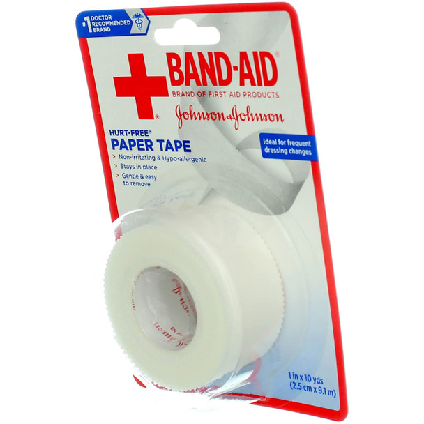 Johnson & Johnson Band-Aid First Aid Paper Tape 1 Inch X 10 Yards (Pack Of 6)