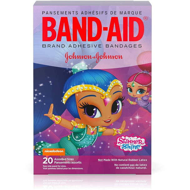 Band-Aid Brand Nickelodeon Shimmer And Shine Bandages, 20 Assorted Sizes Per Box (6 Pack)