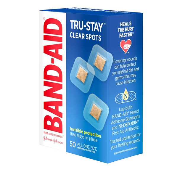 Band-Aid Brand Tru-Stay Clear Bandages Spots, 50 Count