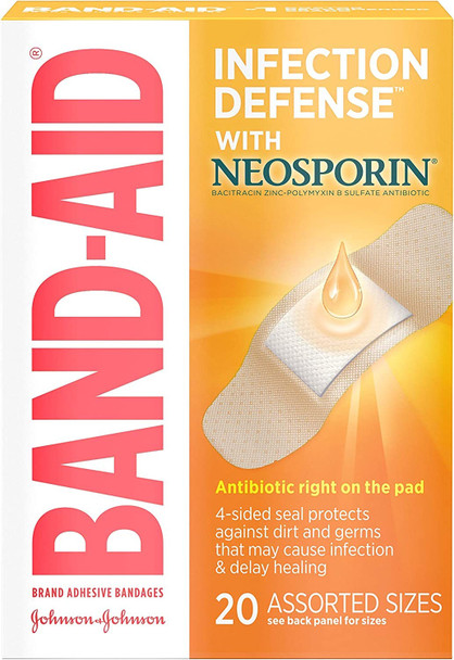 Band-Aid With Neosporin Bandages Assorted Sizes 20 Each ( Packs Of 5)