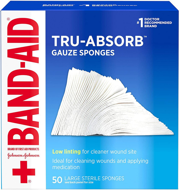 Band-Aid Mirasorb Gauze Sponges Large - 3Pc