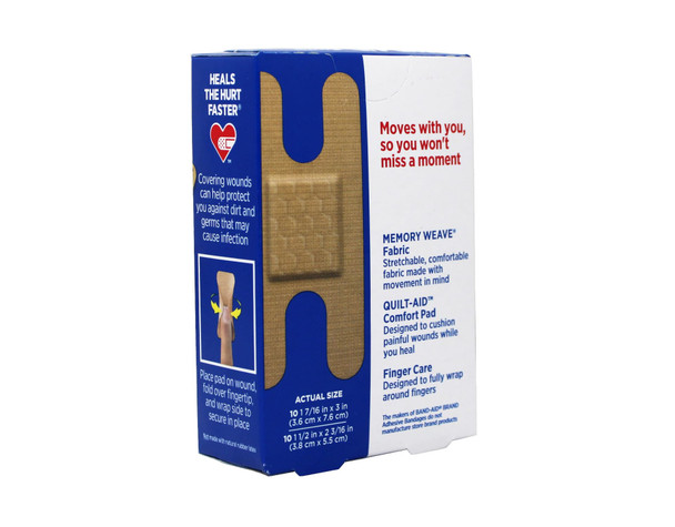 Band-Aid Flexible Fabric Bandages Knuckle & Fingertip 20 Each (Pack Of 12)