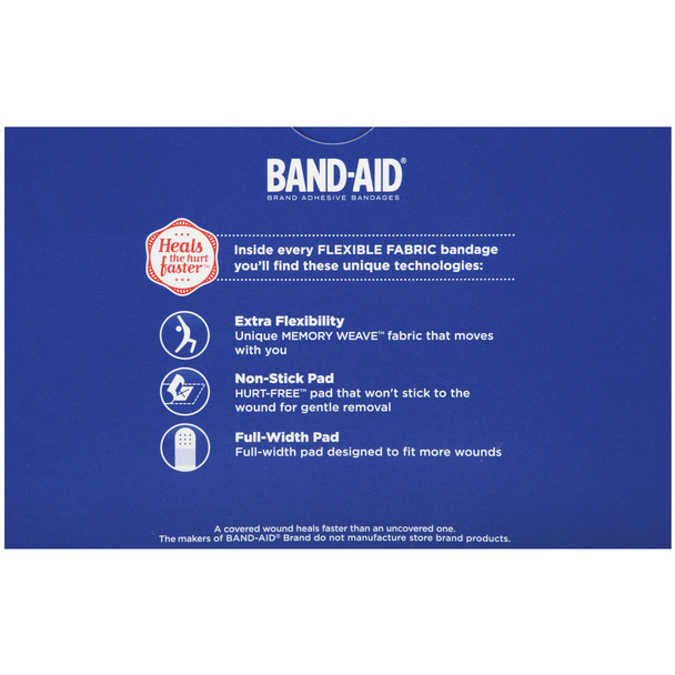 Johnson & Johnson Flexible Fabric Adhesive Bandages, 1 X 3, 100 Per Box (Pack Of 12)