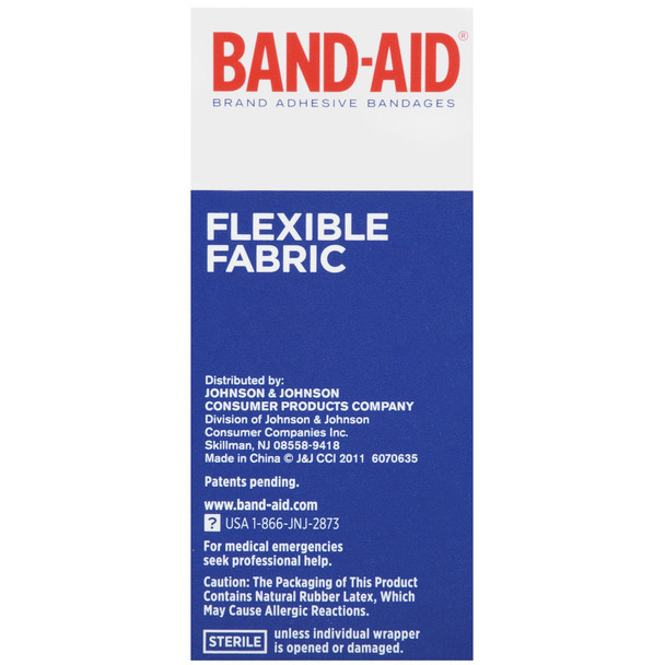 Johnson & Johnson Flexible Fabric Adhesive Bandages, 1 X 3, 100 Per Box (Pack Of 12)