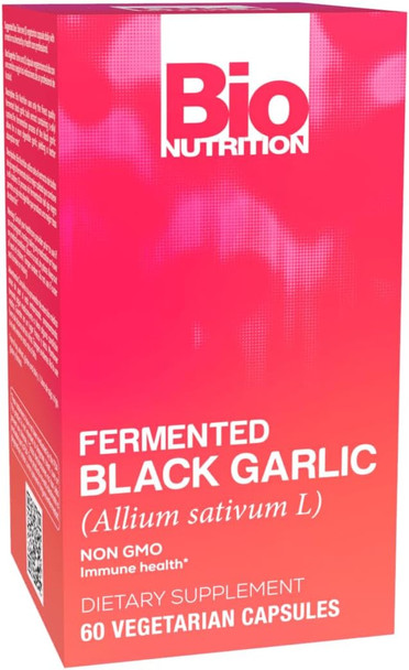 Bio Nutrition Fermented Black Garlic - 60 Vegetarian Capsules Pack Of 1