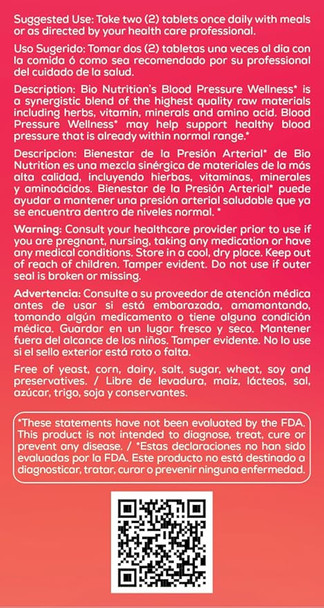 Bio Nutrition Blood Pressure 60 Tablets 2 Pack