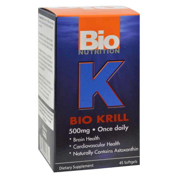 Bio Nutrition Inc, Bio Krill 500Mg, 45 Sgel Bio Nutrition Inc, Bio Krill 500Mg, 45 Sgel