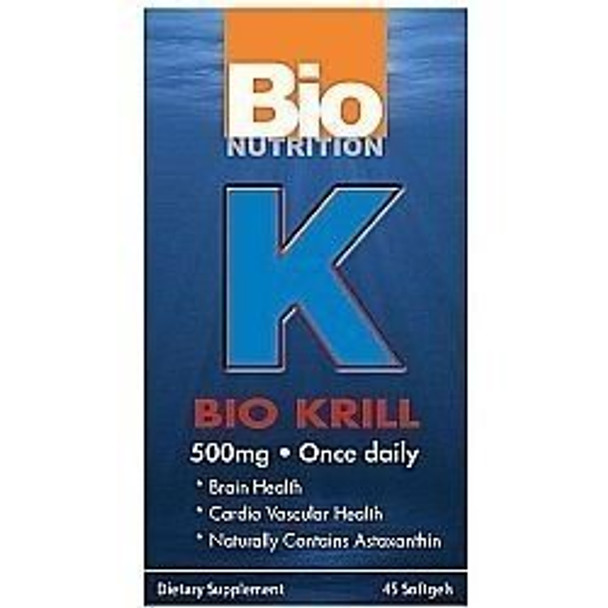 Bio Nutrition Inc, Bio Krill 500Mg, 45 Sgel