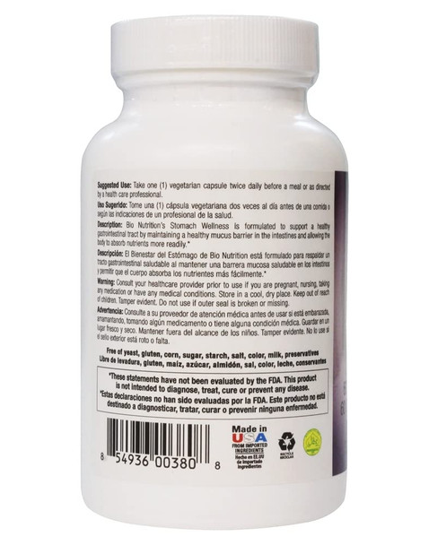 Bio Nutrition Leaky Gut Wellness, 60 Veg Caps Inc