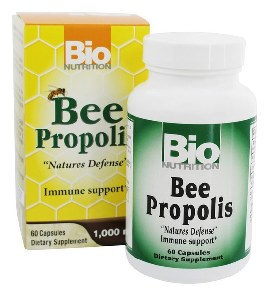 Bio Nutrition Bee Propolis, Natural Defense Immune Support Supplement Capsules 1000 Mg, 60 Ea, 60 Count