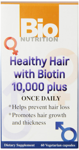 Bio Nutrition Healthy Hair Biotin Vegi-Caps, 60 Count