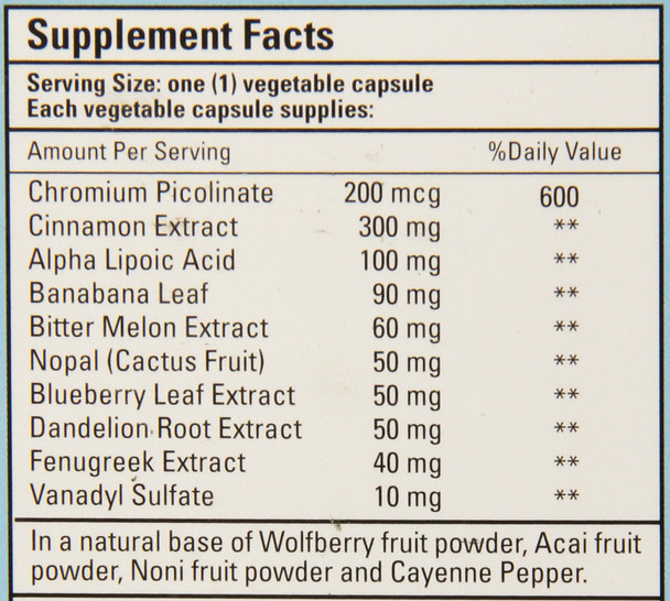 Bio Nutrition Blood Sugar Wellness Vegi-Caps, 60 Count