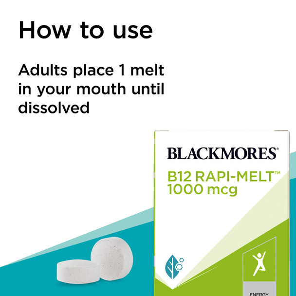 Blackmores B12 Rapi-Melt 1000Mcg Cherry 60 Melts