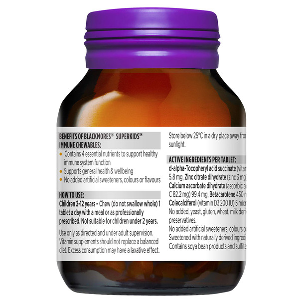 Blackmores Superkids Immune 60 Chewables Blackmores Superkids Immune 60 Chewables