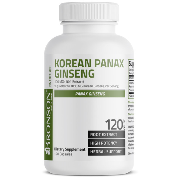 Bronson Korean Panax Ginseng Supports Energy, Endurance & Vitality + Memory And Mental Performance, 120 Capsules
