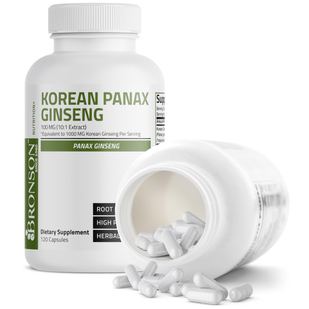 Bronson Korean Panax Ginseng Supports Energy, Endurance & Vitality + Memory And Mental Performance, 120 Capsules