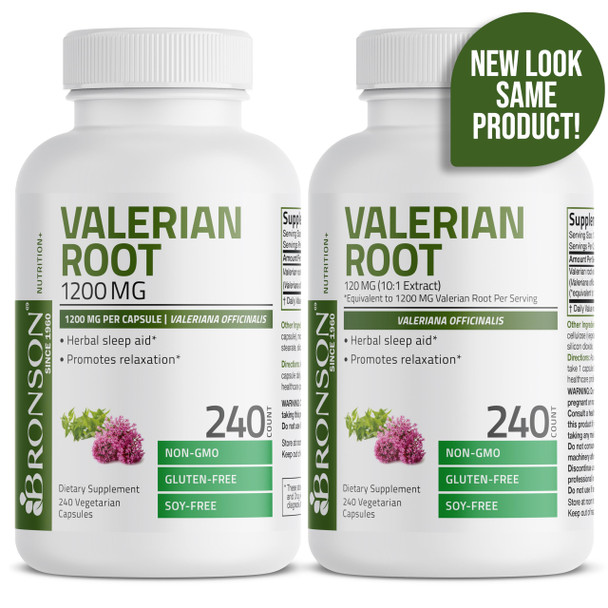 Bronson Valerian Root Capsules - Valerian Officinalis - Promotes Relaxation - Non-Gmo, Soy-Free Gluten-Free, 240 Vegetarian Capsules
