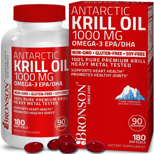 Bronson Probiotic 50 Billion Cfu + Prebiotic With Apple Polyphenols & Pineapple Fruit Extrac Antarctic Krill Oil 1000 Mg With Omega-3S Epa Dha