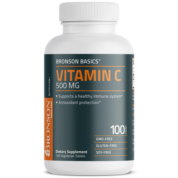 Bronson Vitamin C 500 Mg Supports A Healthy Immune System & Antioxidant Protection, Non-Gmo, 100 Vegetarian Tablets